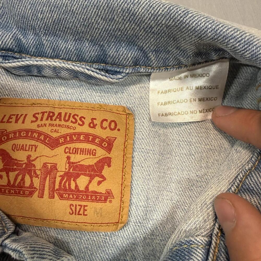 Levi's Men's Trucker Jacket denim trucker jacket 90s Blue Size M - Picture 3 of 5